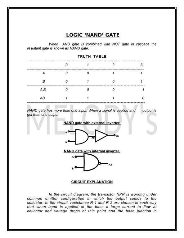 PP-38- LOGIC 'NAND' GATE / PHYSICS PROJECT & MODEL